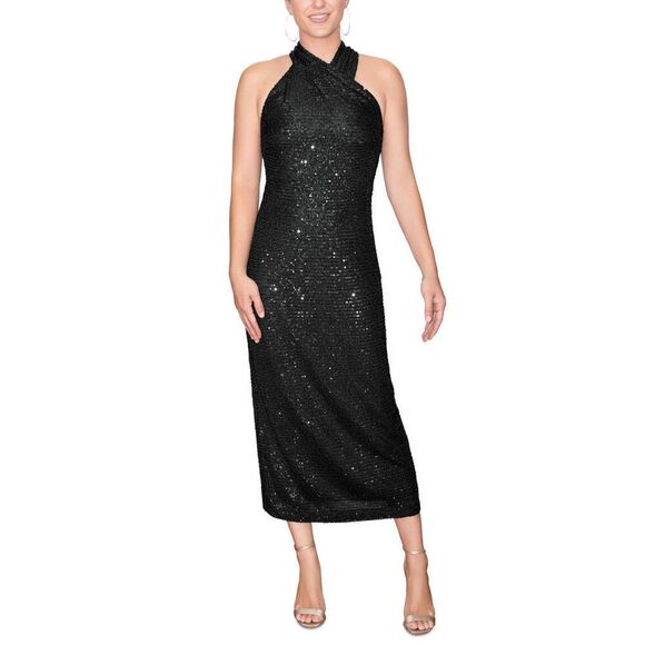 Rachel Roy Womens Sequined MIDI Cocktail and Party Dress Size MEDIUM - Picture 1 of 3
